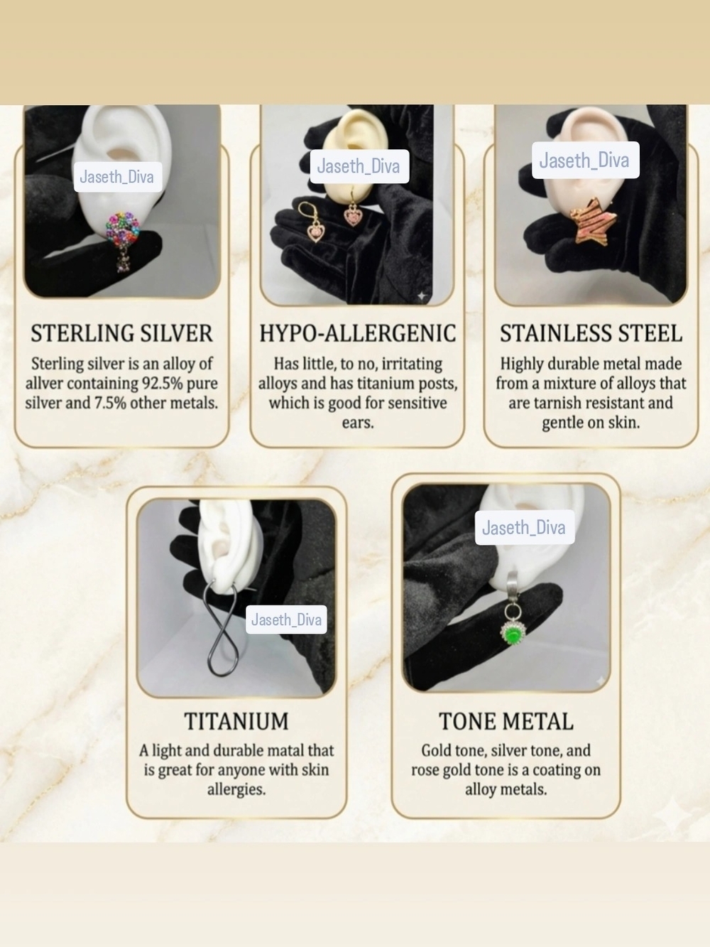 Quick Listing Of Earrings